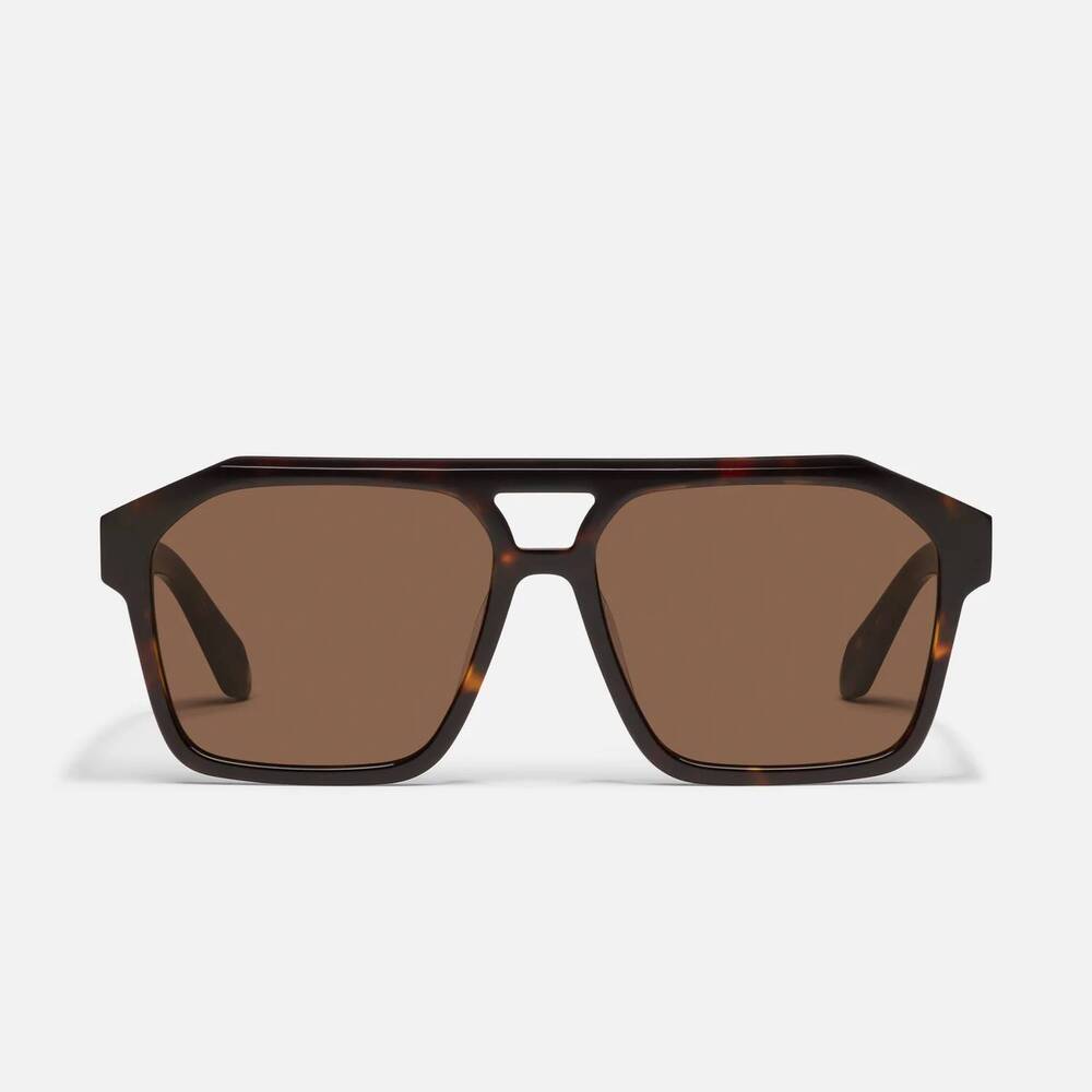 NEW QUAY women's soundcheck sunglasses in dark tort frame / brown lens - Picture 2 of 2
